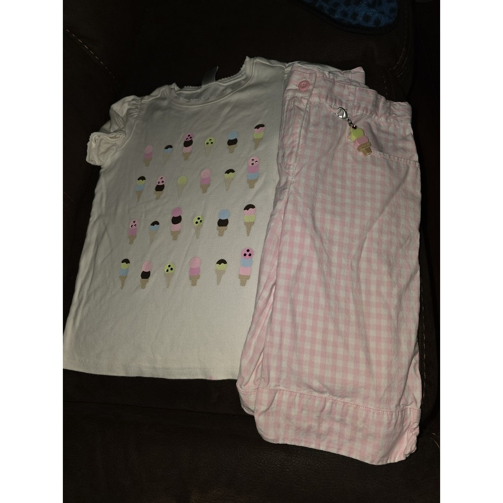 Gymboree ice cream social top size 10 long shorts size 12 with charm